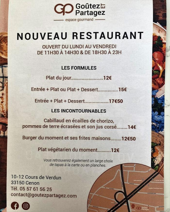 GOUTEZ ET PARTAGEZ 10 COURS DU VERDUN