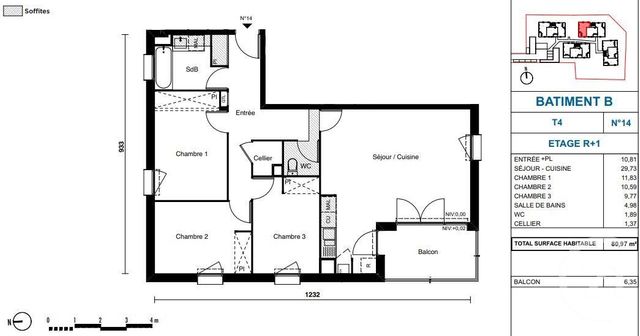 appartement à vendre - 4 pièces - 80.97 m2 - CARBON BLANC - 33 - AQUITAINE - Century 21 Ax Immo